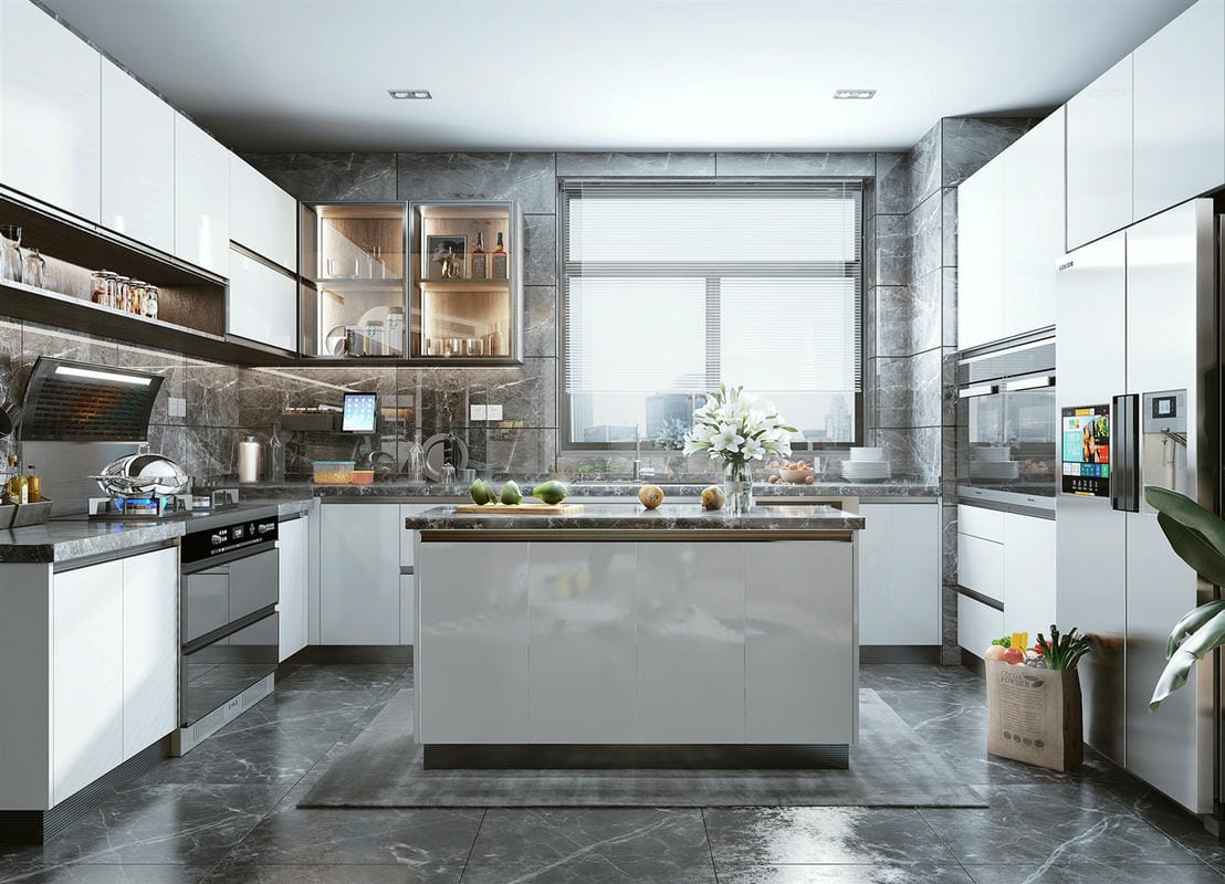 Tủ bếp gỗ công nghiệp acrylic cập nhật mới Tủ bếp gỗ công nghiệp acrylic cập nhật mới
