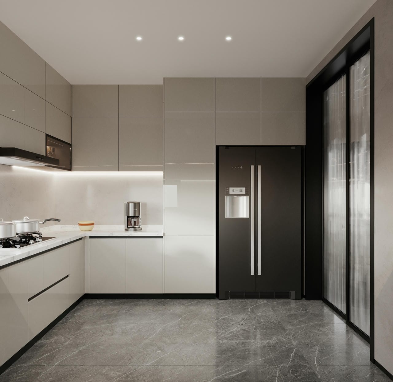 Tủ bếp gỗ công nghiệp acrylic màu trắng nhẹ nhàng Tủ bếp gỗ công nghiệp acrylic màu trắng nhẹ nhàng