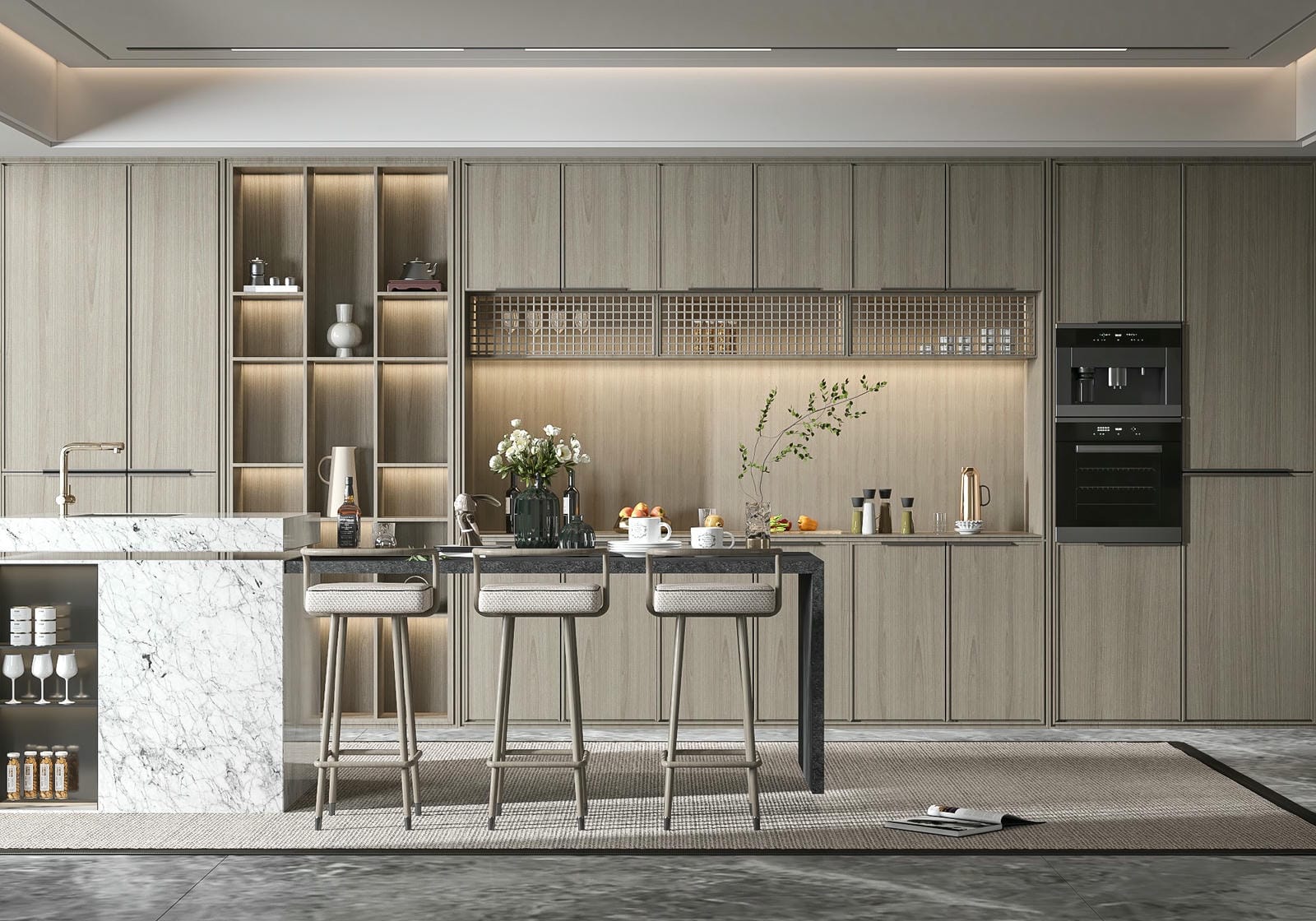 Tủ bếp gỗ công nghiệp cao cấp chữ L tối ưu không gian Tủ bếp gỗ công nghiệp cao cấp chữ L tối ưu không gian