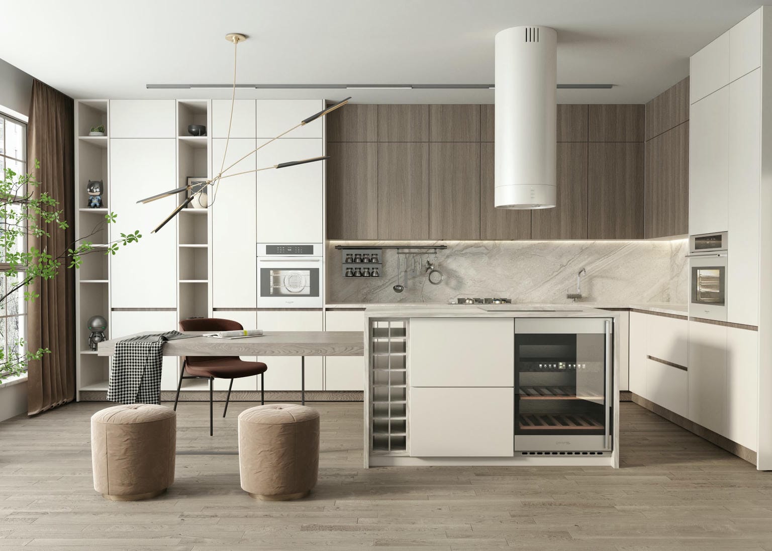 Tủ bếp gỗ công nghiệp cao cấp có hệ thống smart home Tủ bếp gỗ công nghiệp cao cấp có hệ thống smart home