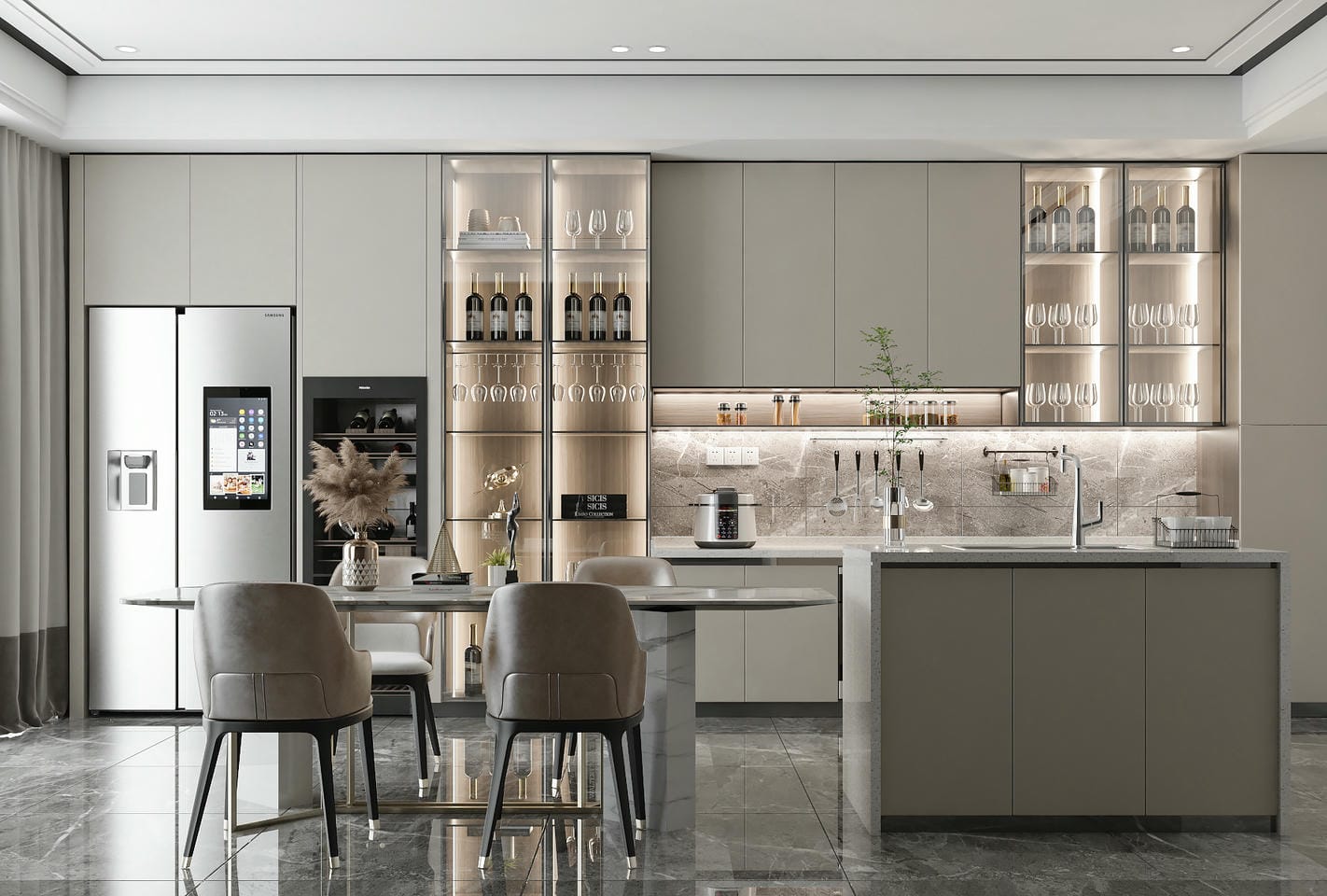 Tủ bếp gỗ công nghiệp cao cấp phong cách luxury Tủ bếp gỗ công nghiệp cao cấp phong cách luxury