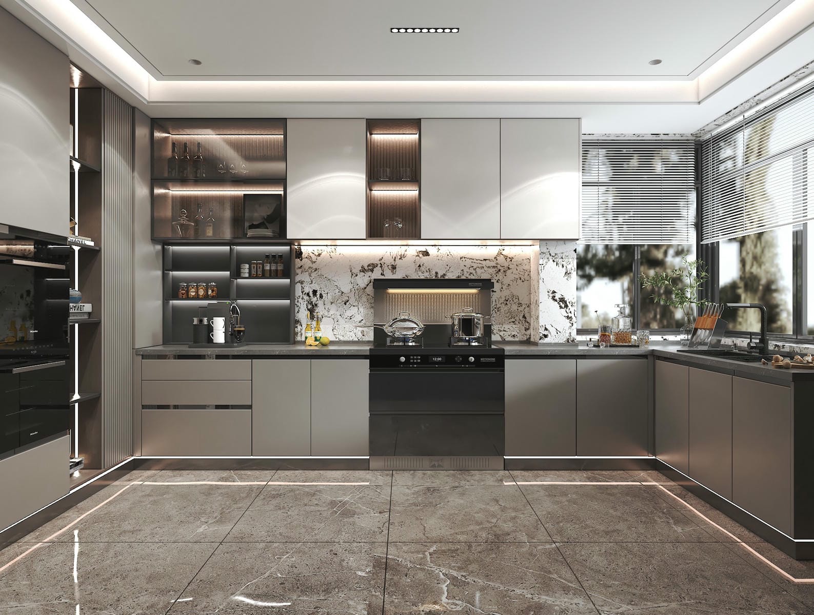 Tủ bếp gỗ công nghiệp cao cấp phong cách Modern Tủ bếp gỗ công nghiệp cao cấp phong cách Modern