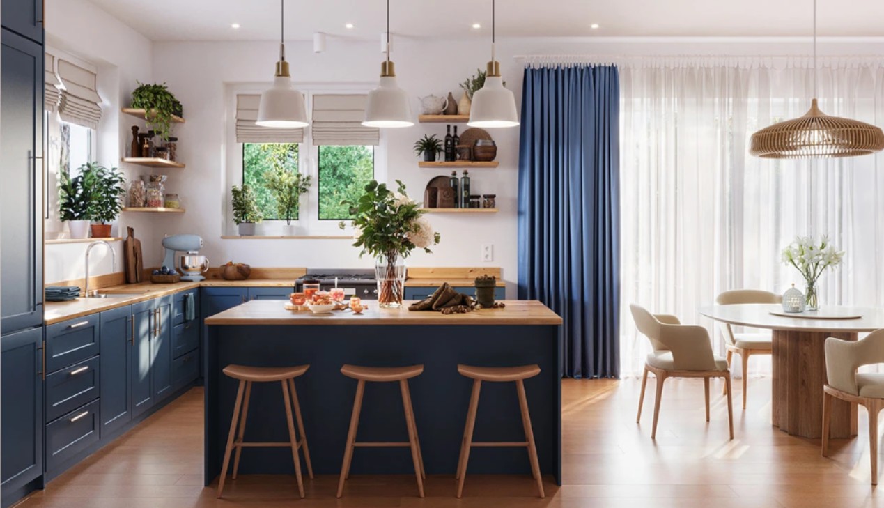 Tủ bếp gỗ công nghiệp MDF cho nhà phố Tủ bếp gỗ công nghiệp MDF cho nhà phố