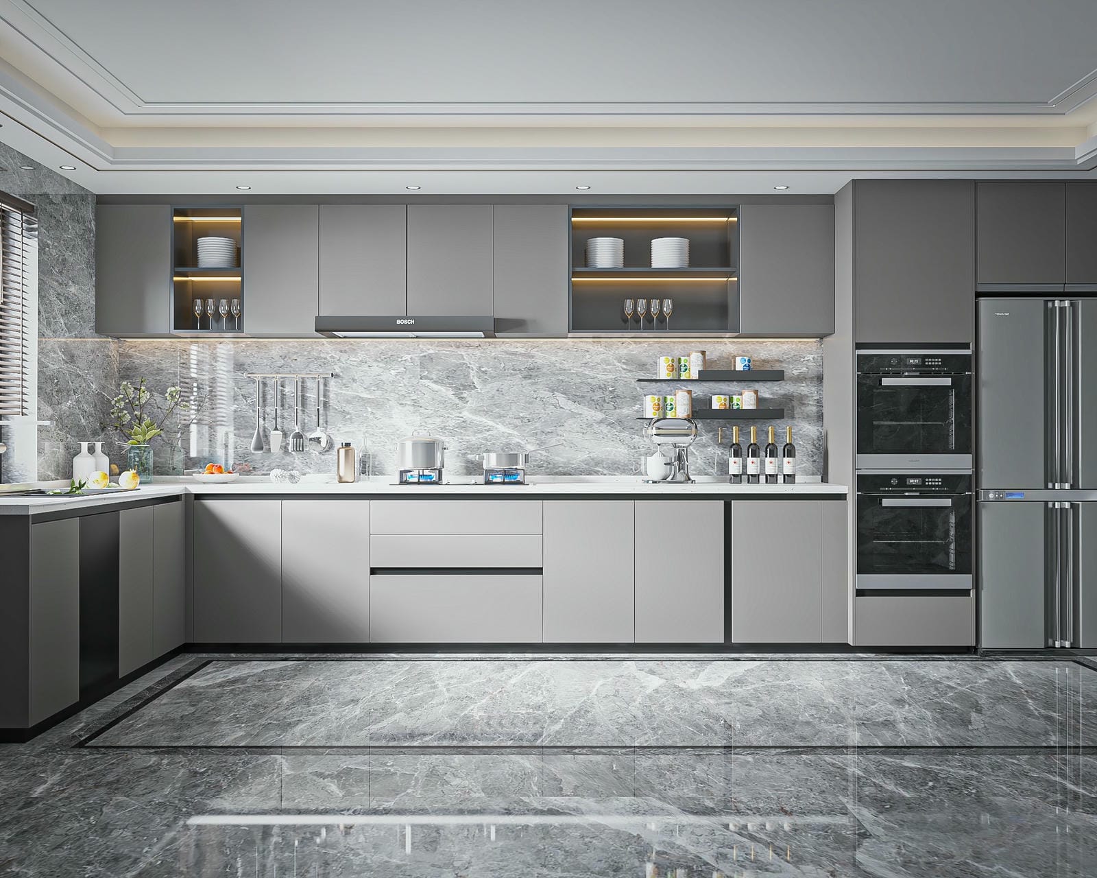Tủ bếp gỗ công nghiệp phong cách đơn giản Tủ bếp gỗ công nghiệp phong cách đơn giản