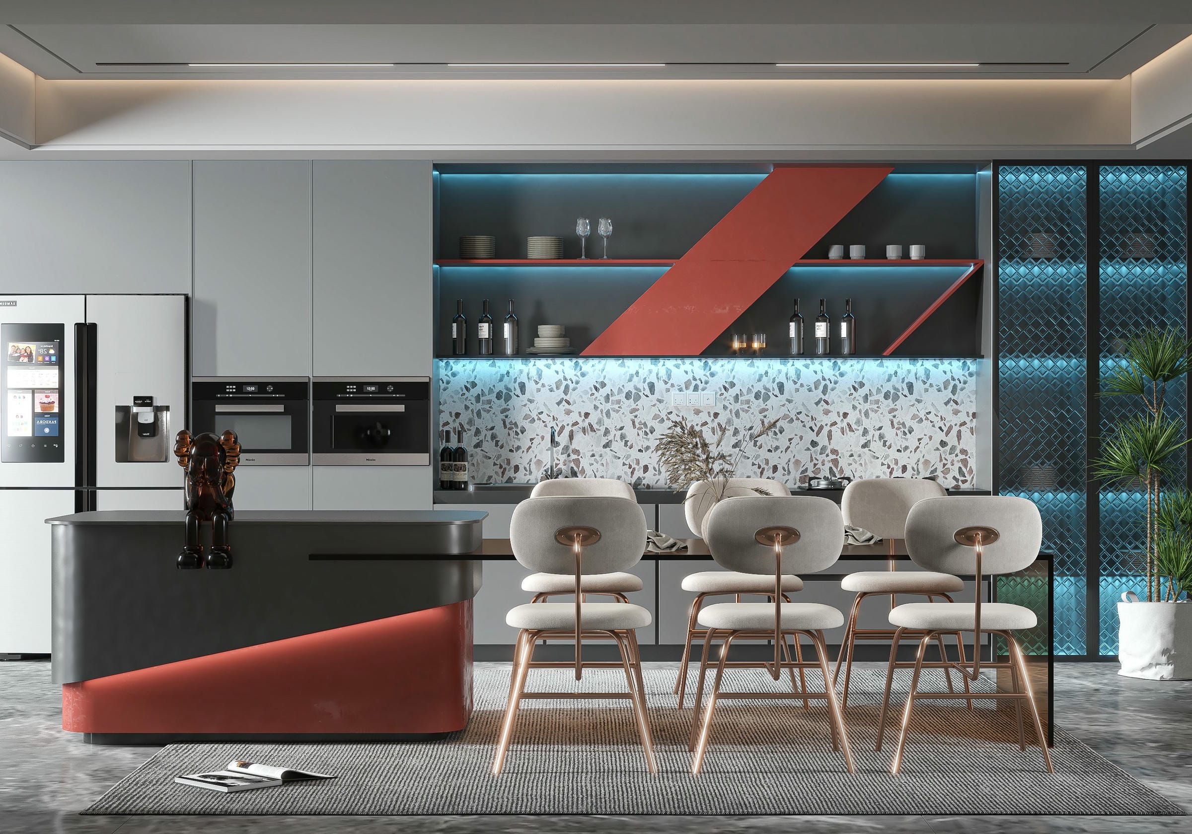 Tủ bếp gỗ công nghiệp phủ acrylic phong cách Industrial Tủ bếp gỗ công nghiệp phủ acrylic phong cách Industrial