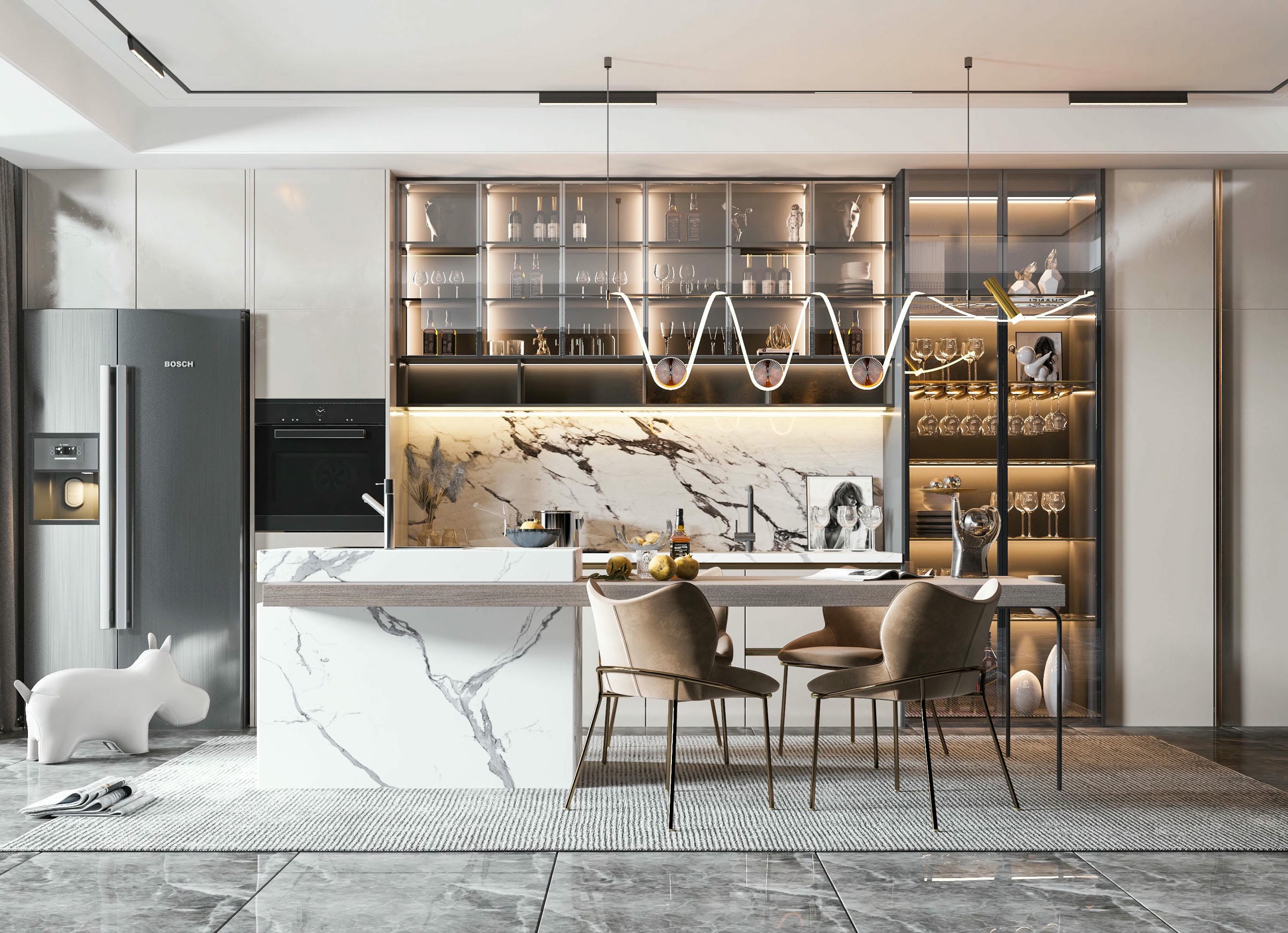 Tủ bếp gỗ công nghiệp phủ acrylic sang trọng đẳng cấp Tủ bếp gỗ công nghiệp phủ acrylic sang trọng đẳng cấp