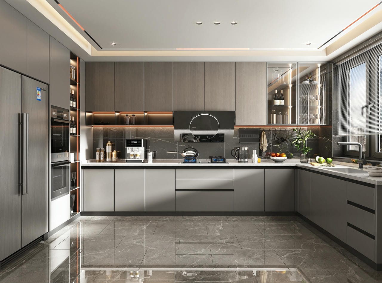 Tủ bếp hình chữ L hiện đại Tủ bếp hình chữ L hiện đại