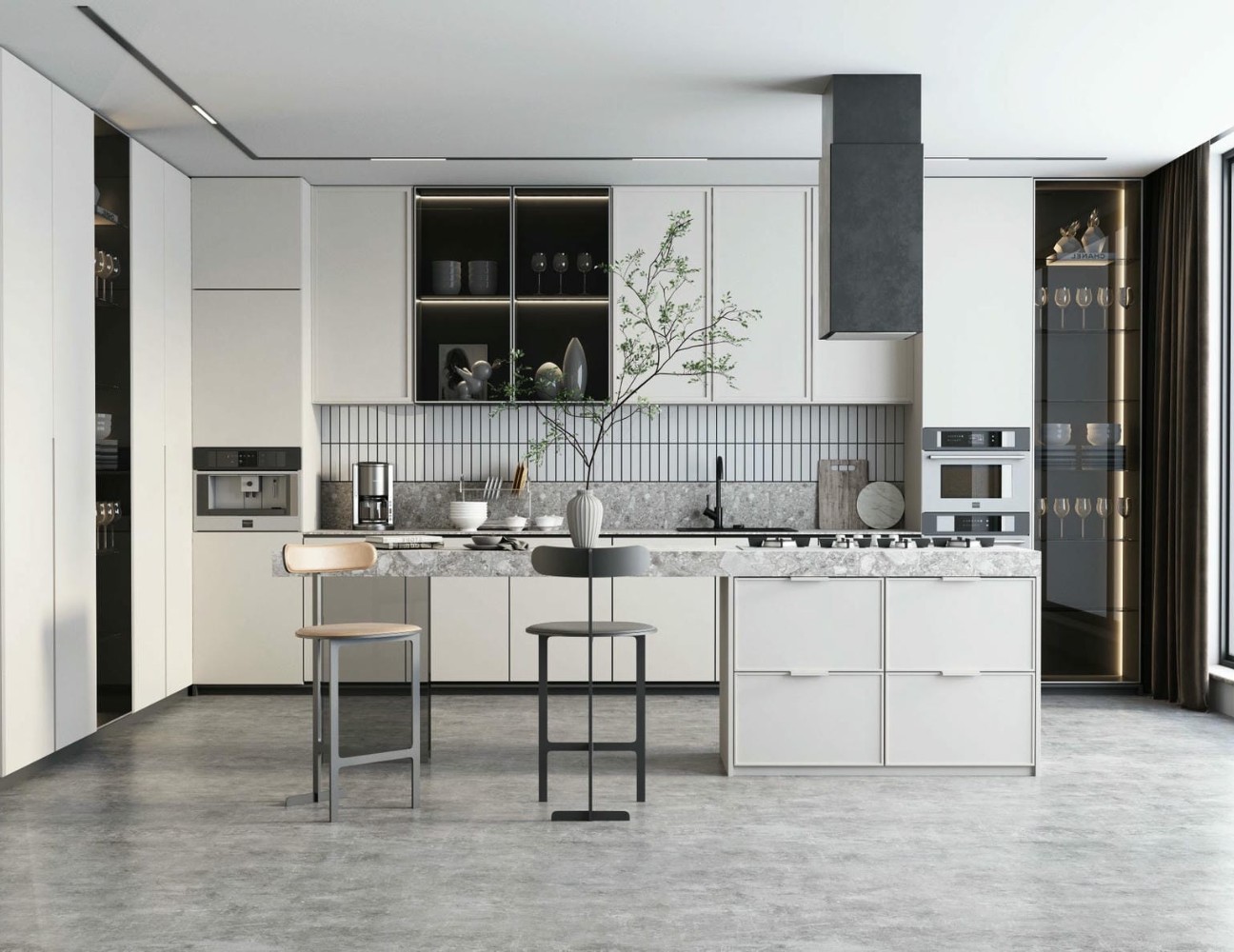 Tủ bếp nhựa composite hiện đại