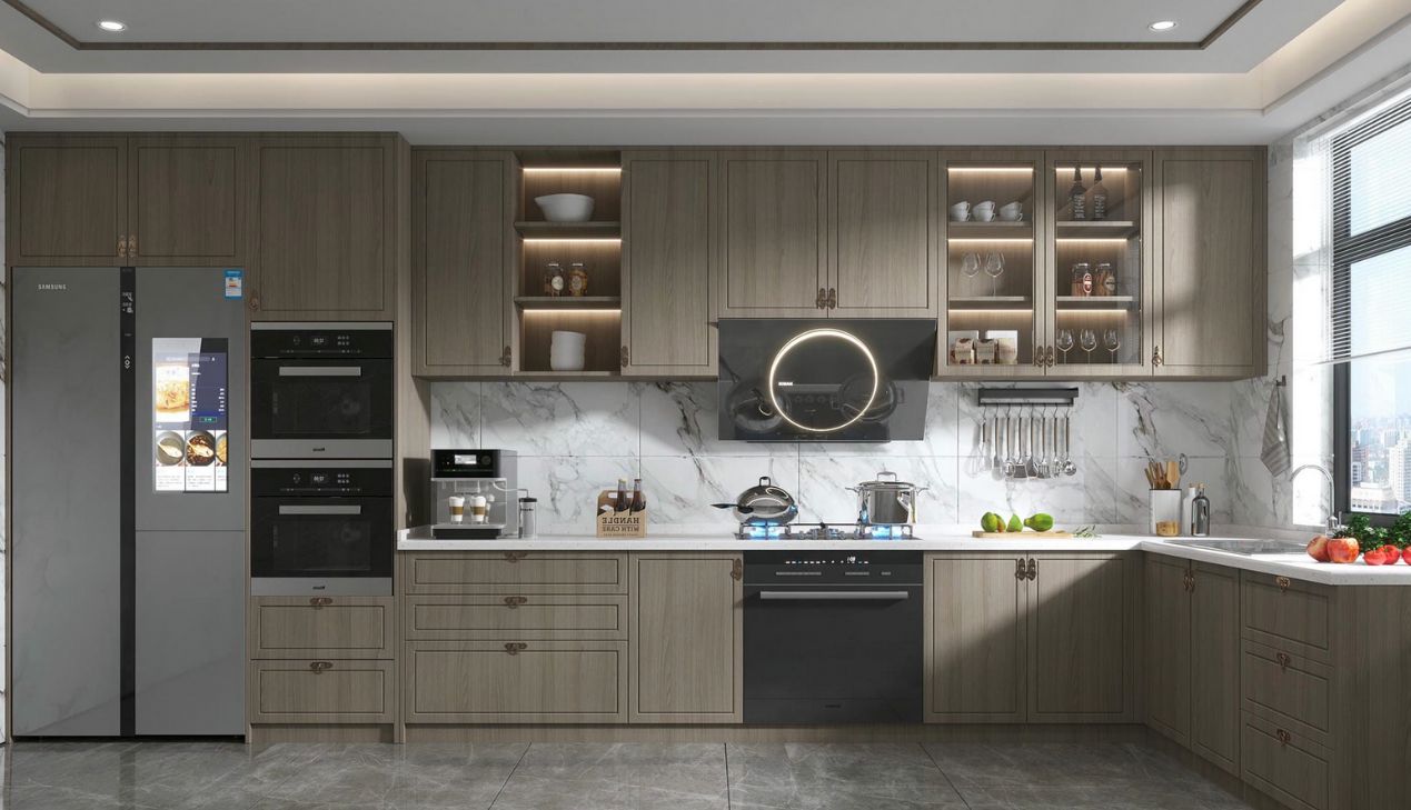 Tủ bếp nhựa giả gỗ màu nâu Tủ bếp nhựa giả gỗ màu nâu