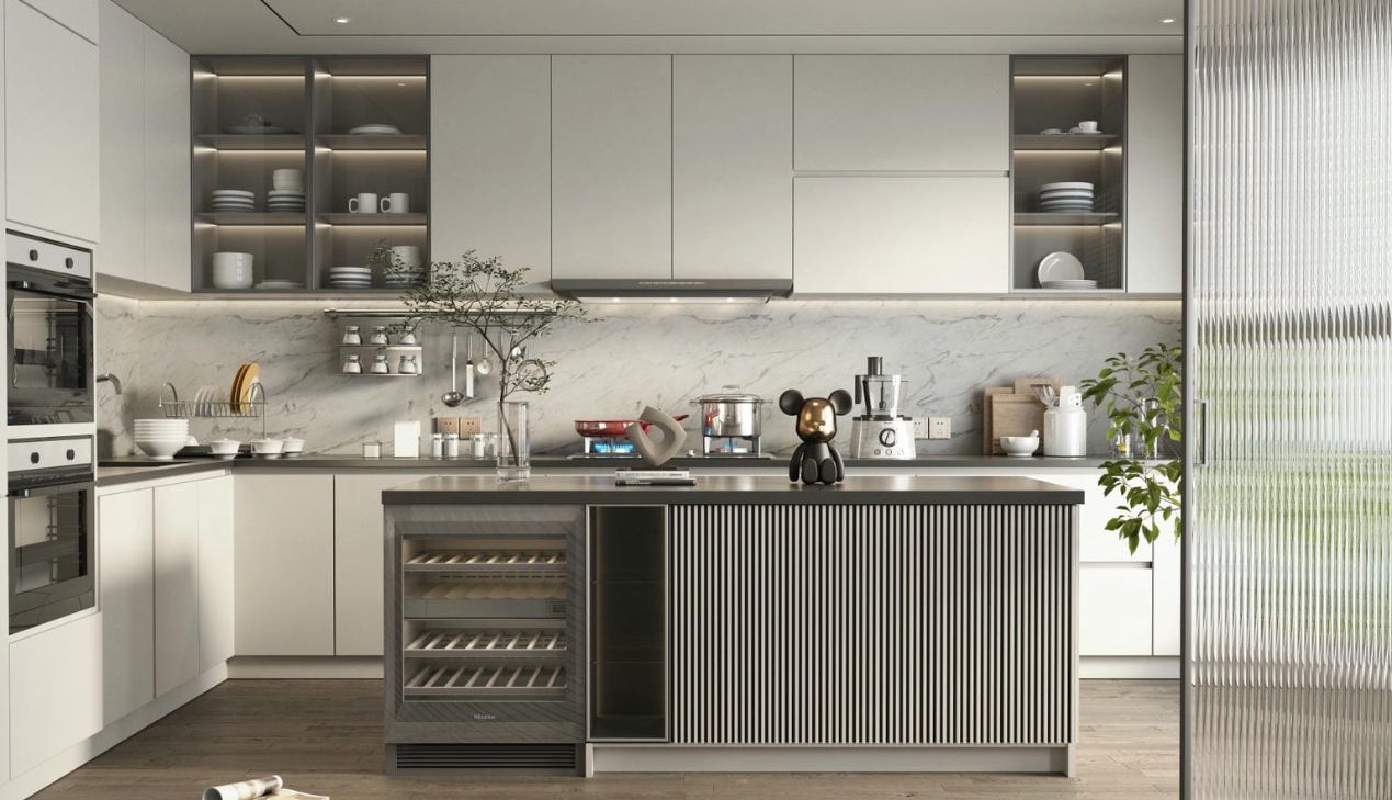 Tủ bếp nhựa Picomat có đảo bếp Tủ bếp nhựa Picomat có đảo bếp