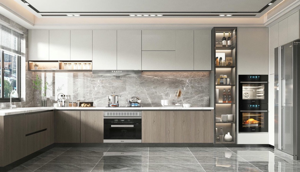 Ứng dụng tủ bếp gỗ MDF trong thiết kế nội thất nhà phố Ứng dụng tủ bếp gỗ MDF trong thiết kế nội thất nhà phố