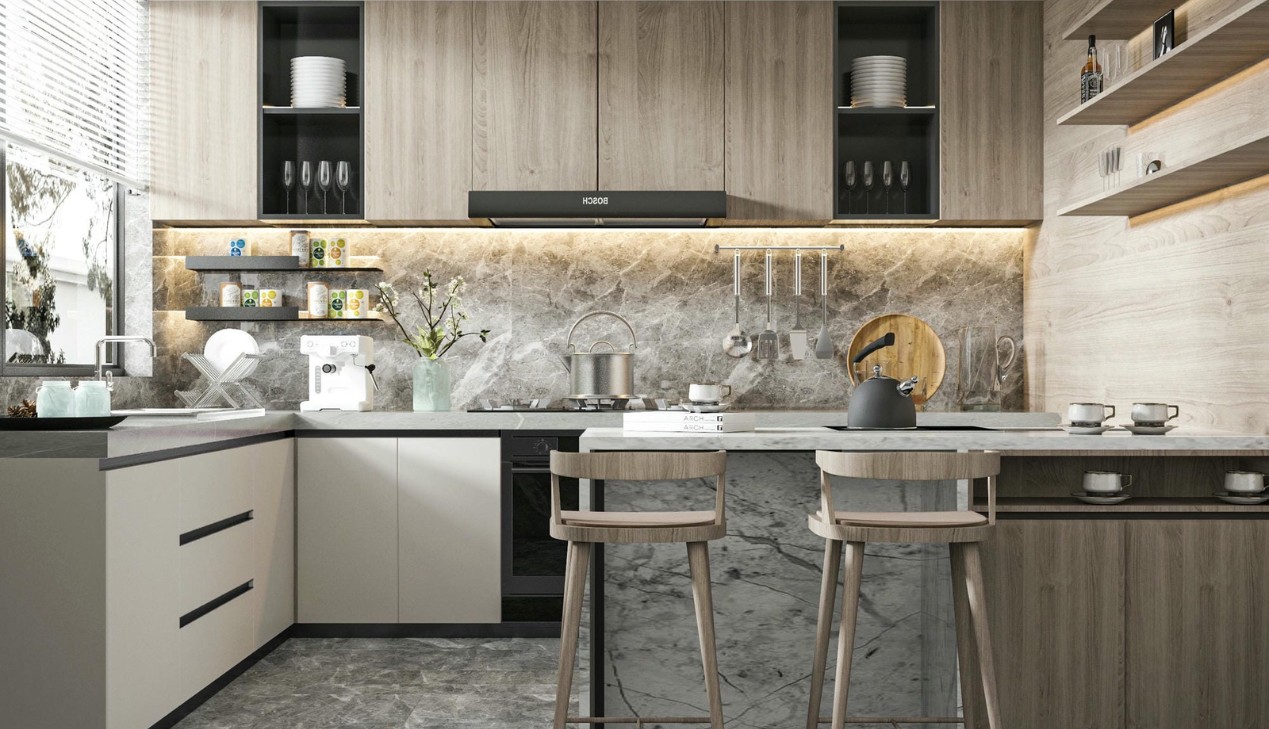 Ứng dụng tủ bếp gỗ MDF trong thiết kế nội thất Ứng dụng tủ bếp gỗ MDF trong thiết kế nội thất