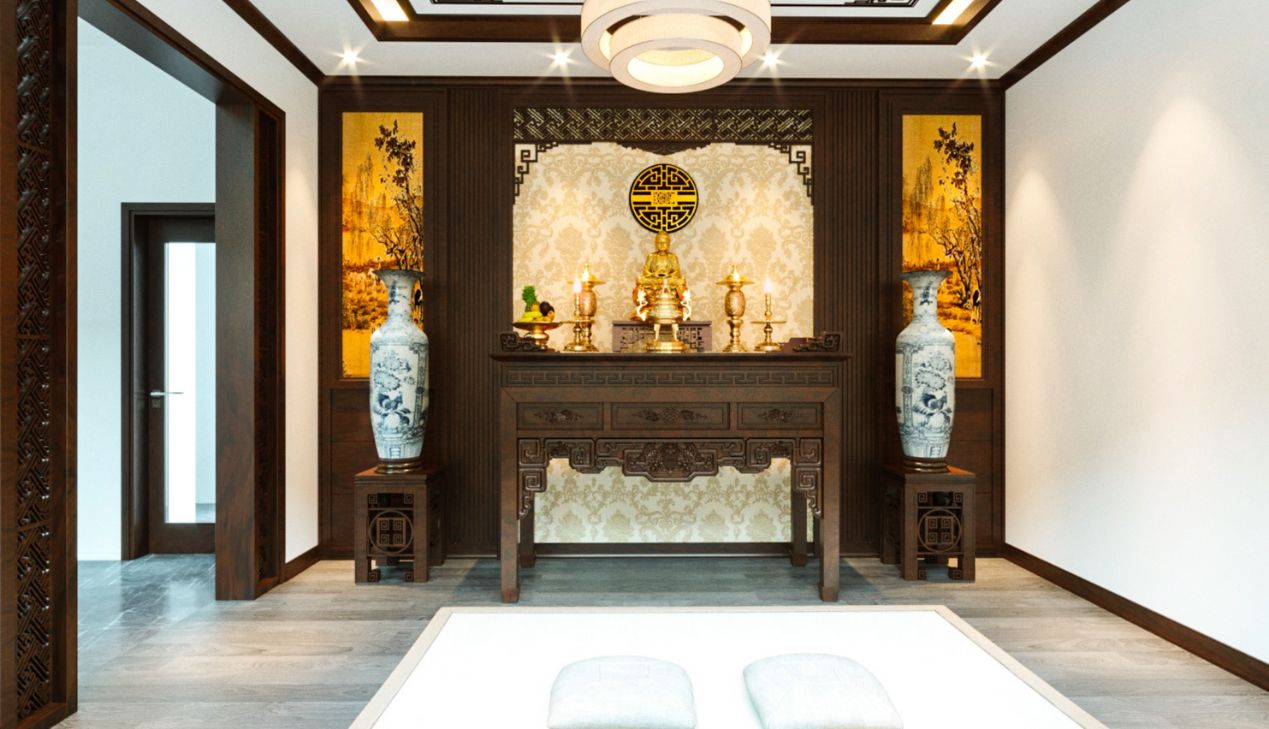 Vách ngăn đẹp cho phòng thờ