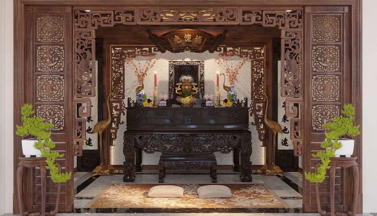 Vách ngăn phòng thờ