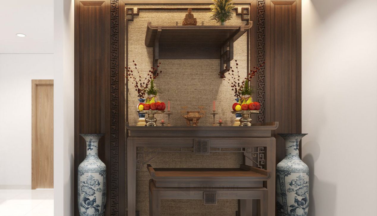 Vách ngăn phòng thờ sang trọng