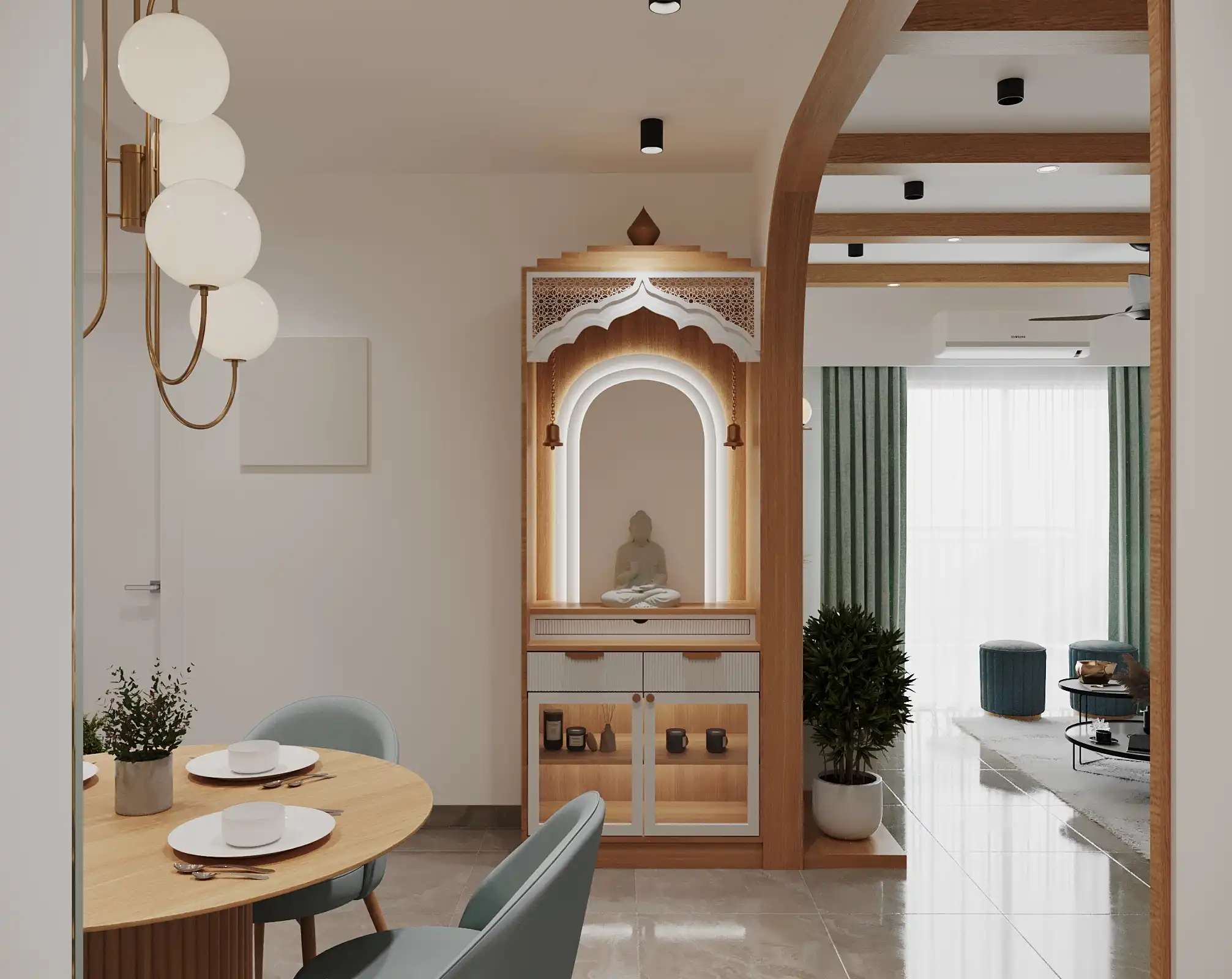 Vách ngăn phòng thờ Vách ngăn phòng thờ