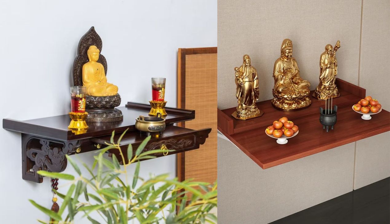 Ý nghĩa bàn thờ treo tường theo phong thủy trong văn hóa Á Đông