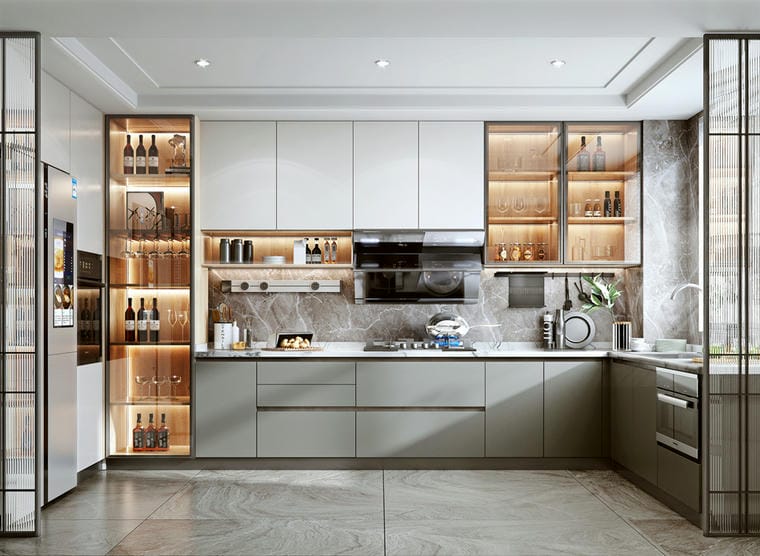 Ý tưởng thiết kế tủ bếp chữ L đẹp Ý tưởng thiết kế tủ bếp chữ L đẹp