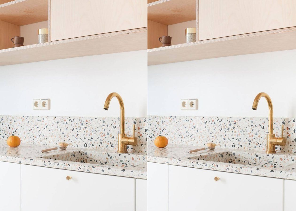 Hình thức thi công đá terrazzo bếp