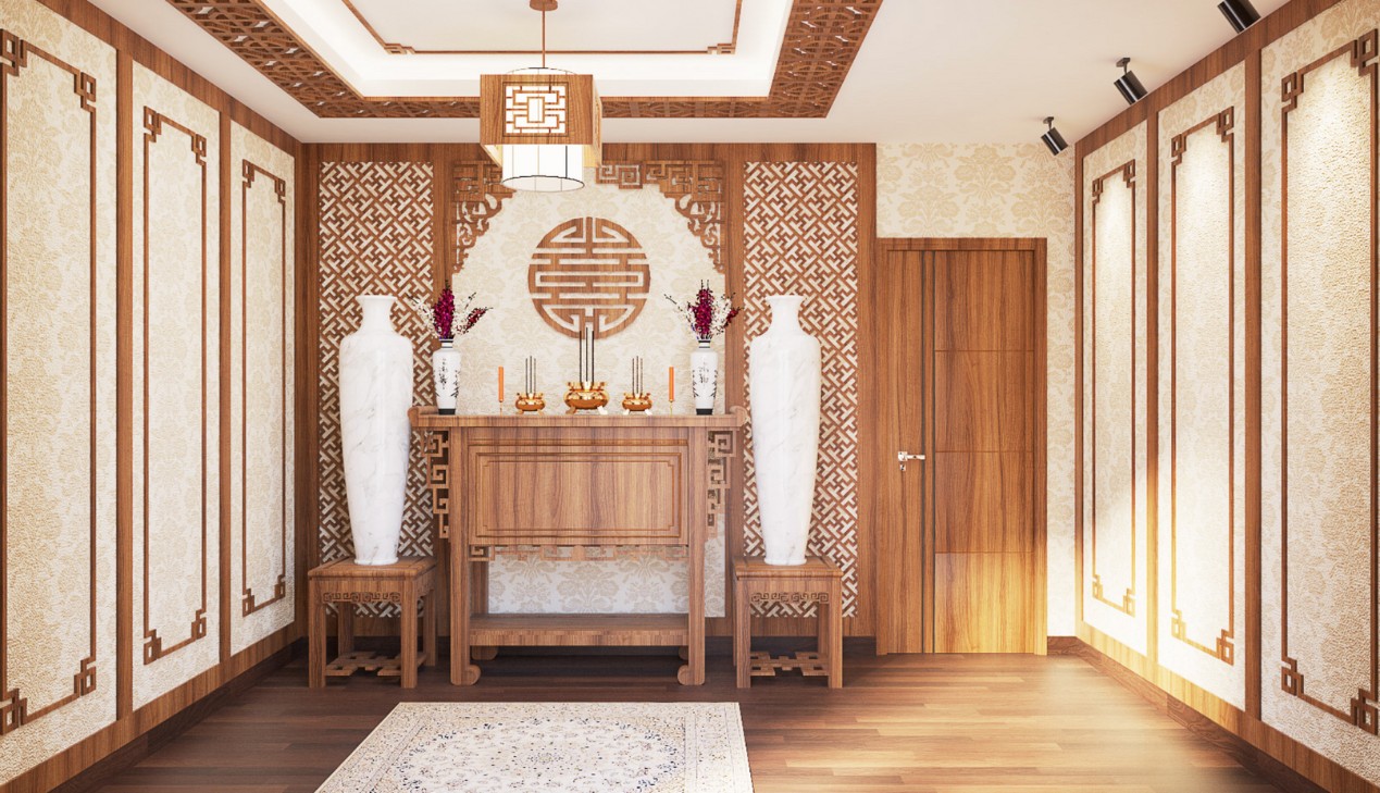 Mẫu khung gỗ trang trí phòng thờ hình chữ nhật cổ điển Mẫu khung gỗ trang trí phòng thờ hình chữ nhật cổ điển