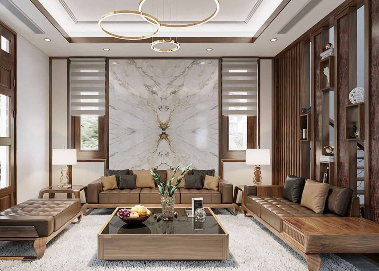 Ván ép phủ laminate sử dụng trong phòng khách