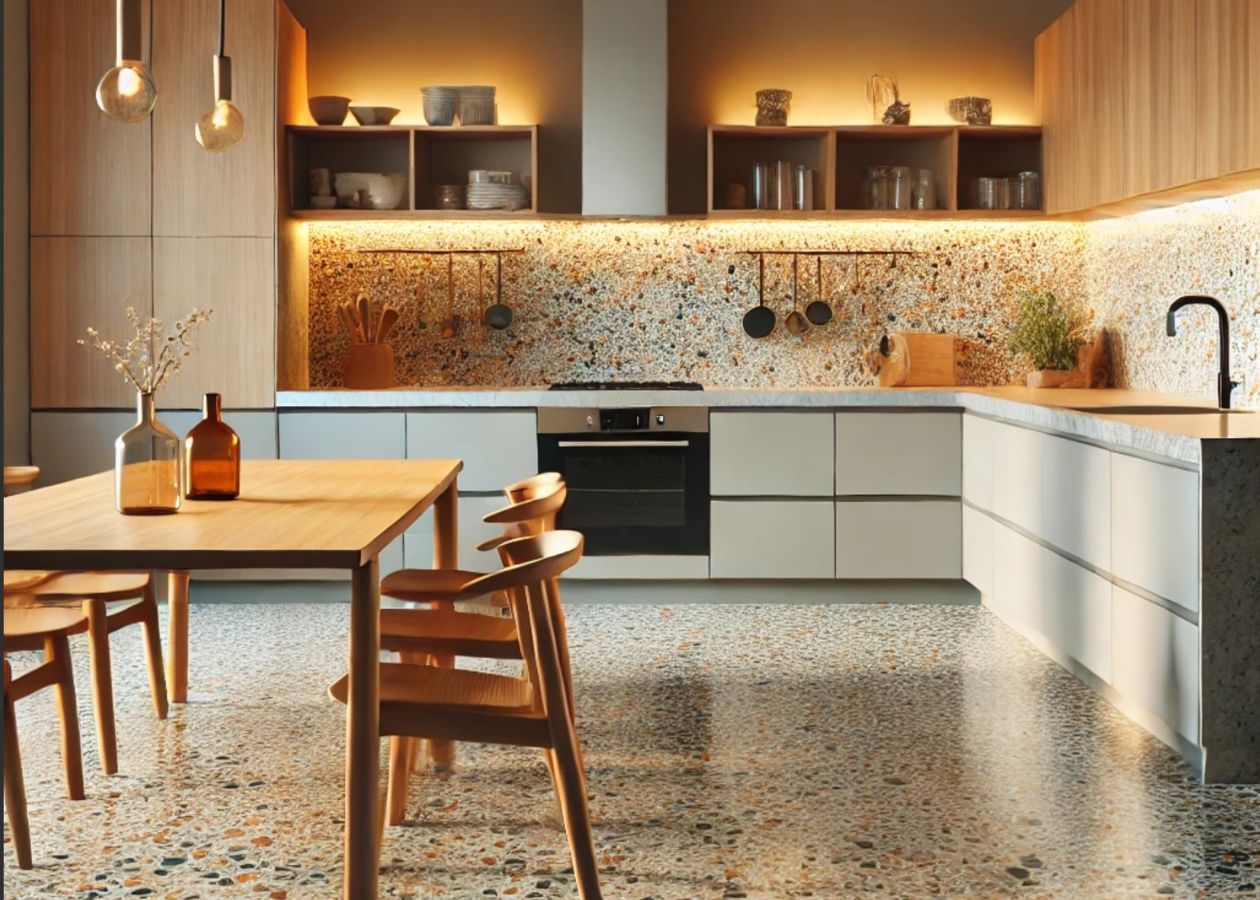 Xu hướng thiết kế đá bếp terrazzo
