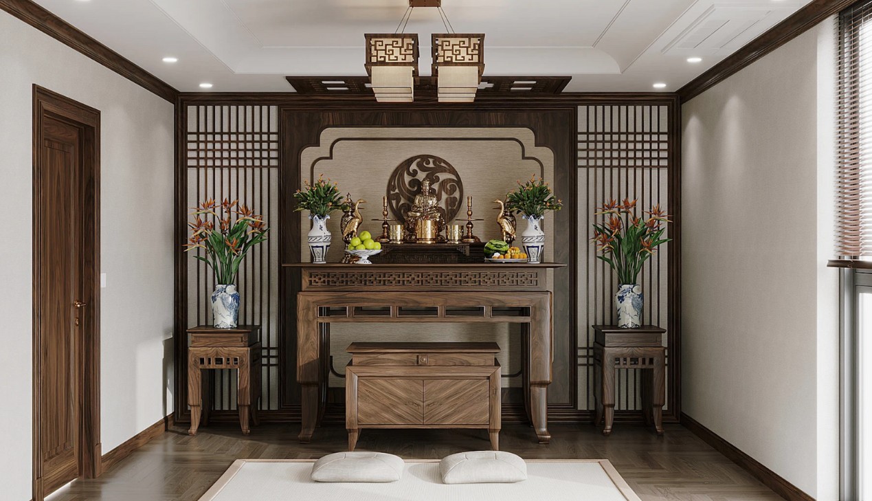 Xu hướng thiết kế khung gỗ cho phòng thờ hiện đại Xu hướng thiết kế khung gỗ cho phòng thờ hiện đại