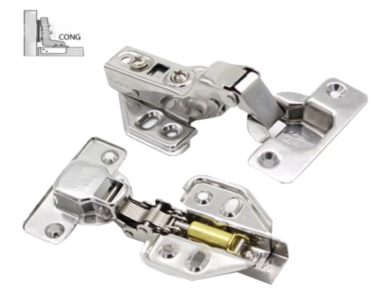 Bản lề inox giảm chấn mở nhẹ