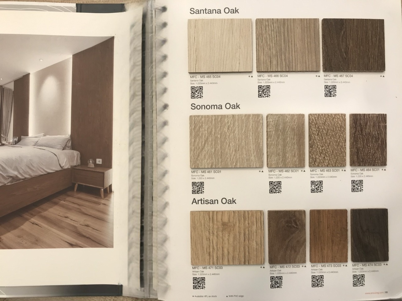 Bảng catalogue gỗ mdf