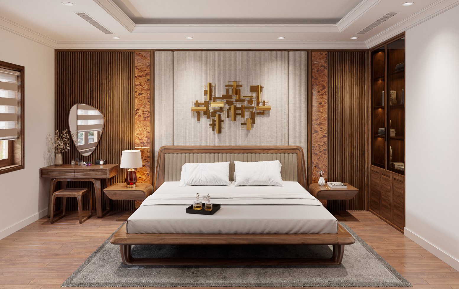 Bảng màu gỗ MDF cho phòng ngủ