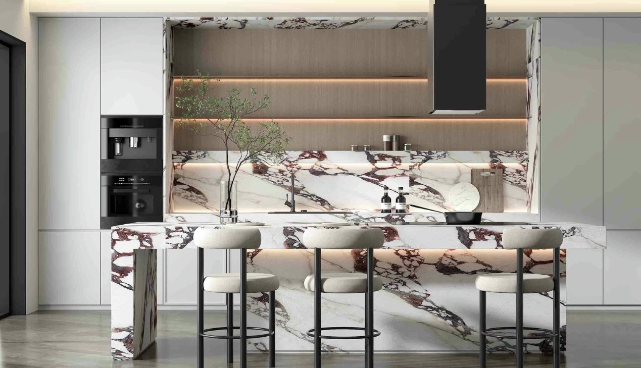 Bếp có bàn bar hiện đại sang trọng