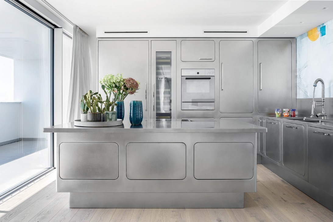 Bếp nhôm đẹp phong cách tối giản