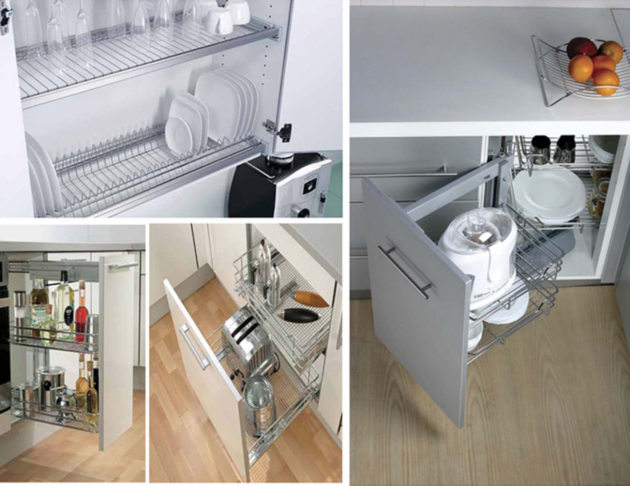 Bộ phụ kiện tủ bếp inox đầy đủ