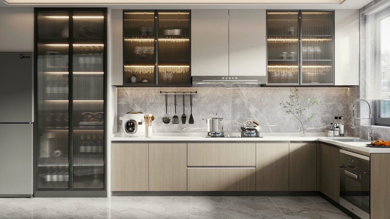 Cấu tạo tủ bếp inox cánh kính chi tiết kỹ thuật chuẩn