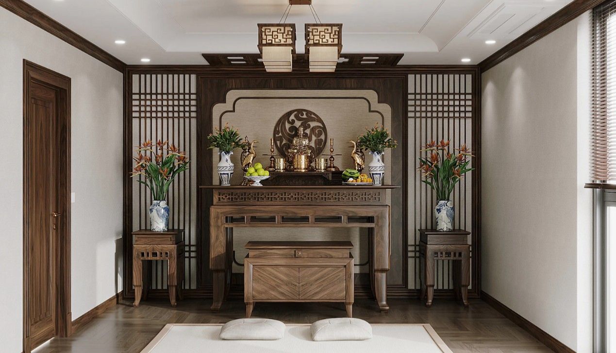 Gợi ý thiết kế phòng thờ nhà cấp 4 cổ điển