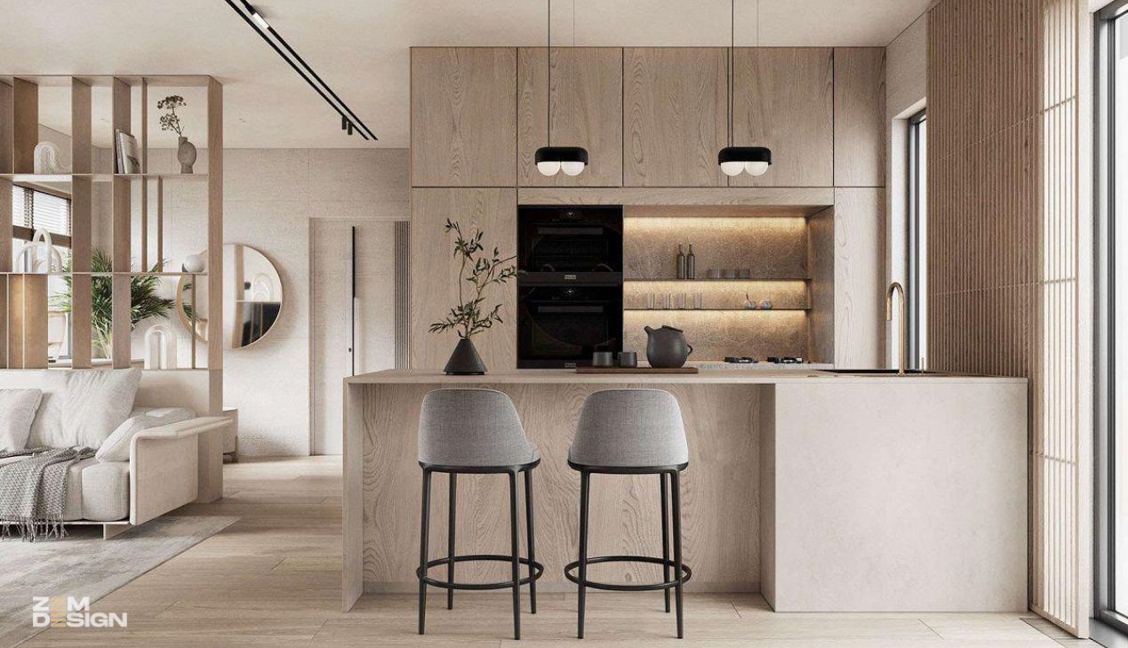 Kệ gỗ kết hợp vách ngăn