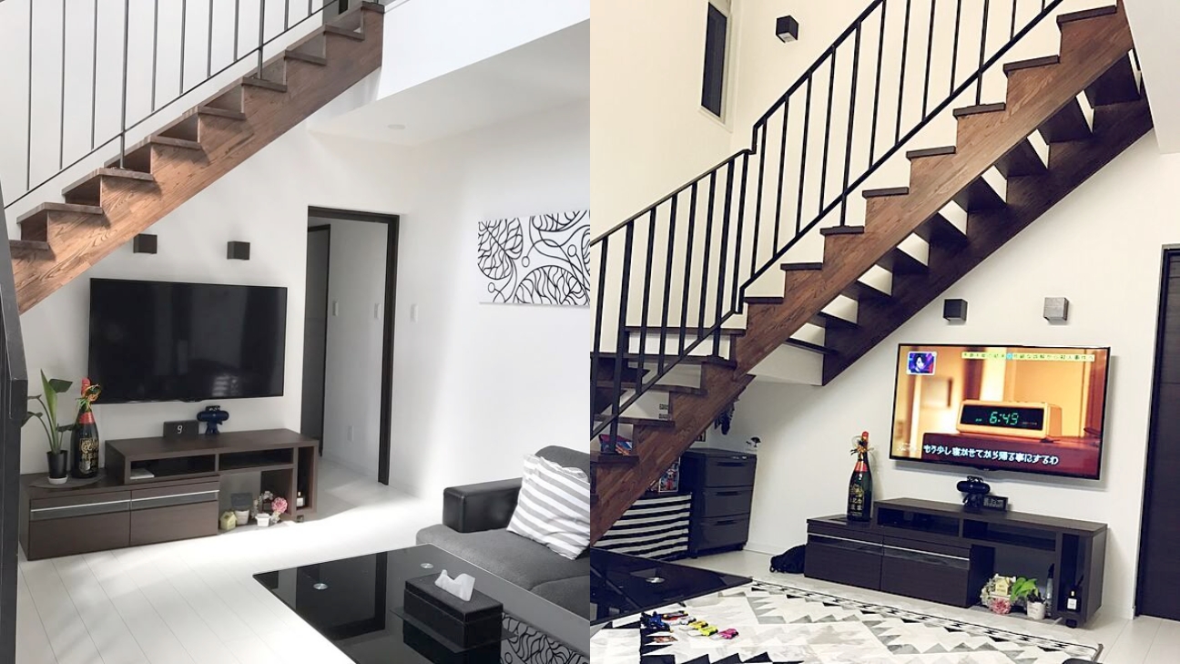 Kệ tivi gầm cầu thang đẹp cho căn hộ nhỏ