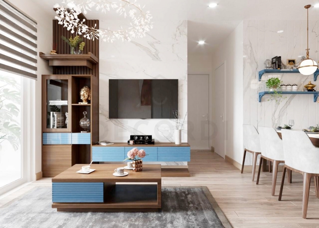 Kệ tivi kết hợp tủ trang trí bàn thờ có ngăn kéo