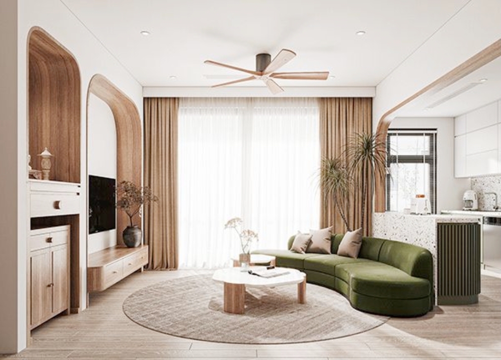 Kệ tivi kết hợp tủ trang trí bàn thờ truyền thống