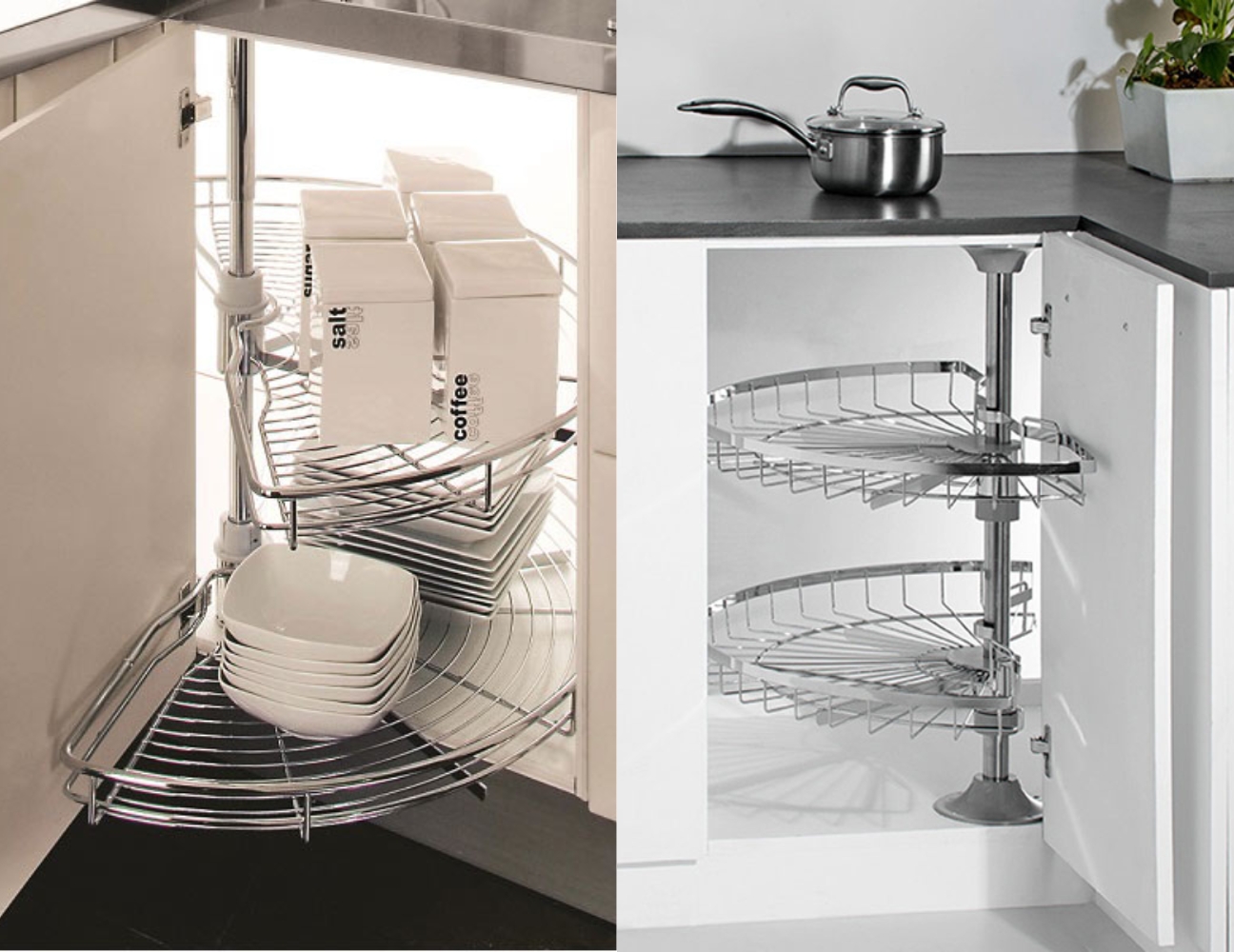 Kệ xoay inox tủ góc