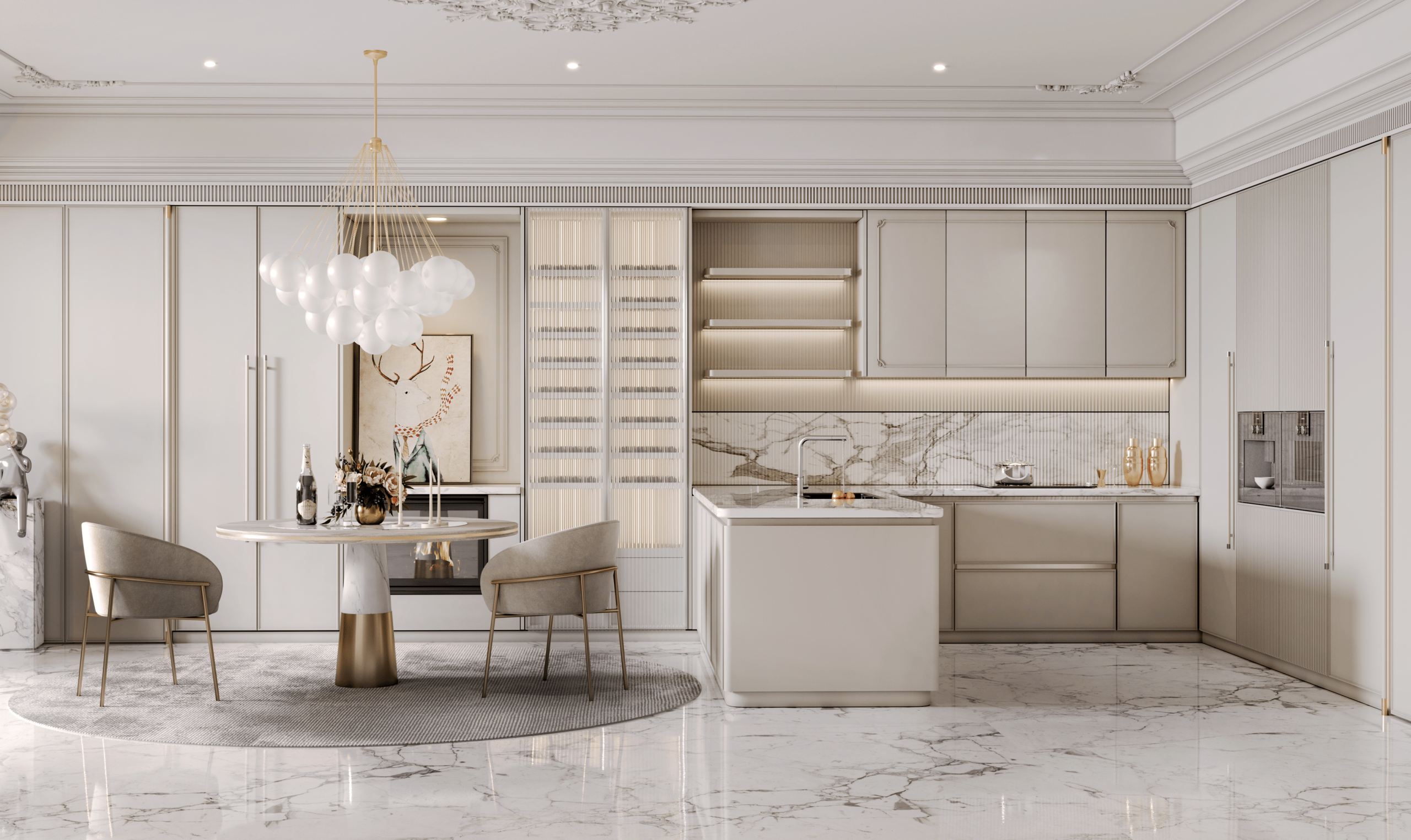 Kiểu bếp đẹp cho biệt thự