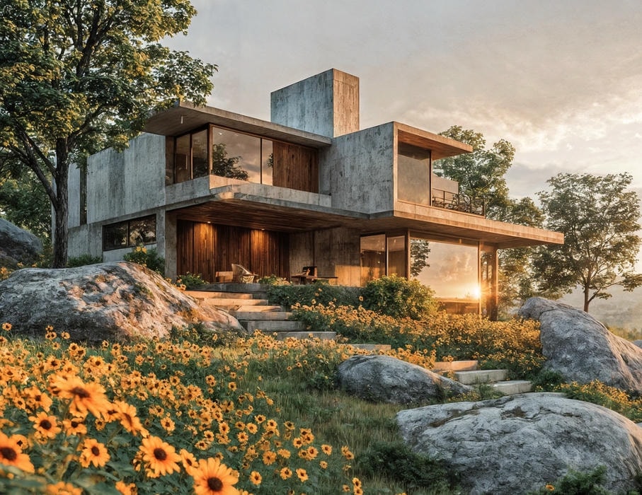 Mẫu biệt thự mini 2 tầng hiện đại