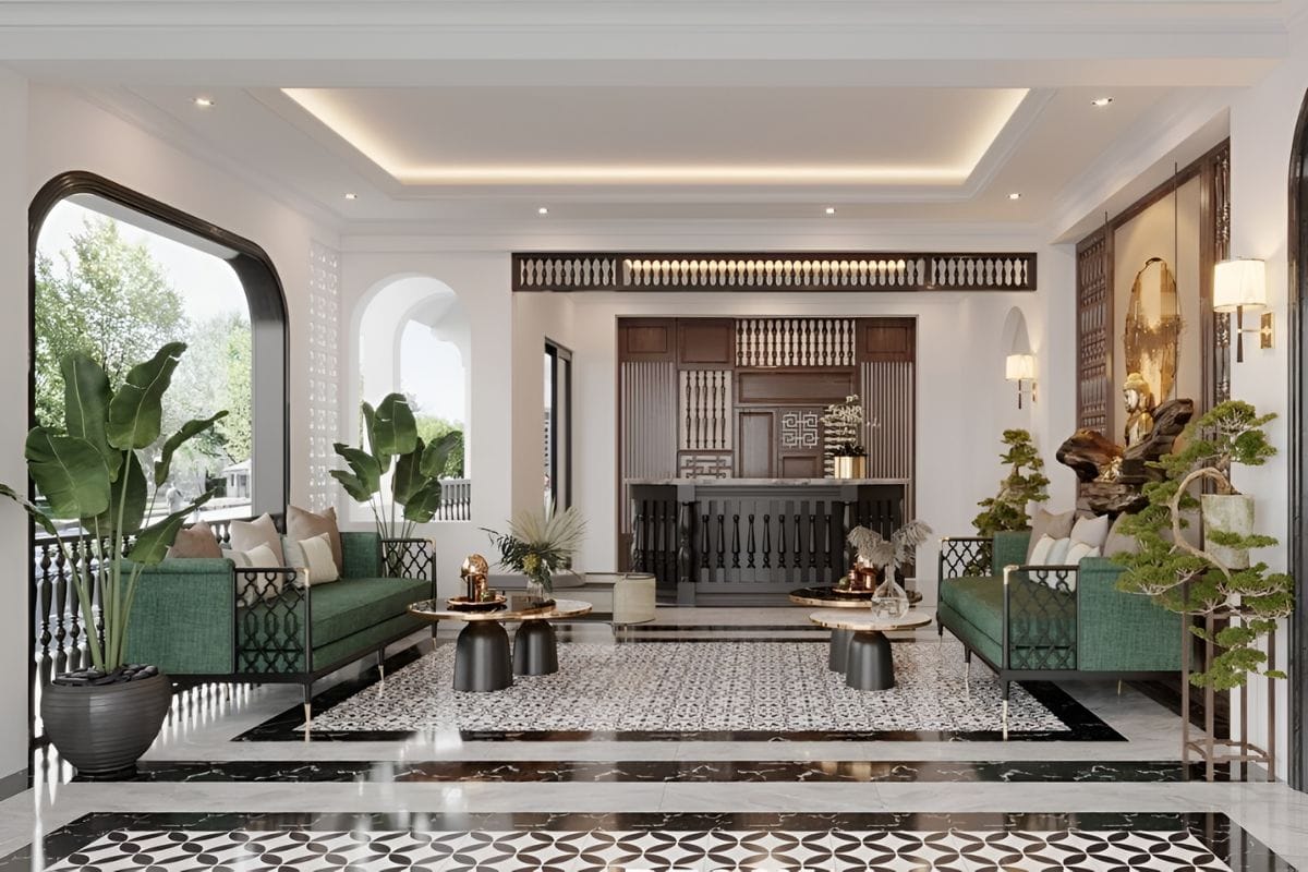 Mẫu phong cách thiết kế nội thất indochine