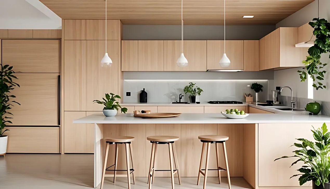 Mẫu quầy bar chữ U bằng đá