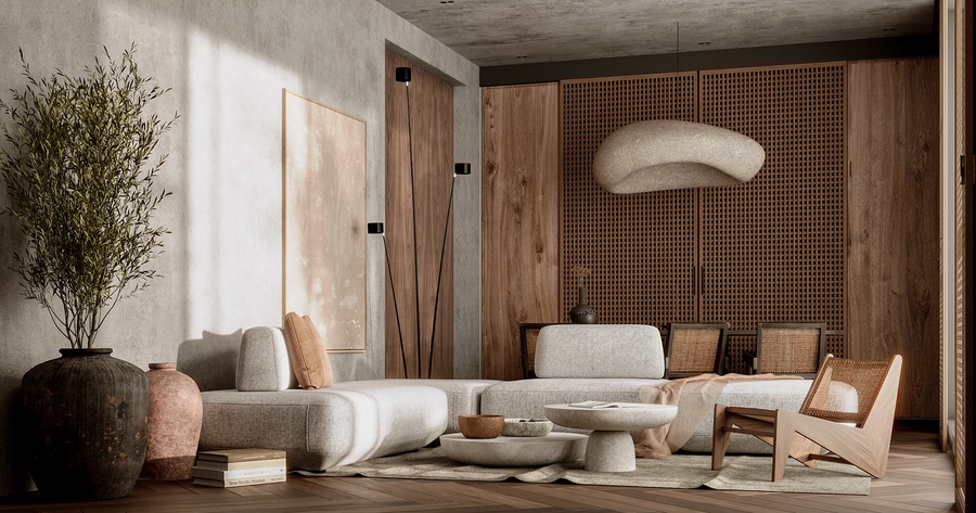 Mẫu thiết kế nội thất phong cách wabi sabi