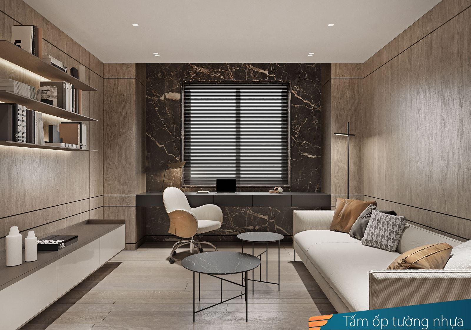 Mẫu thiết kế ốp tường nhà bằng tấm nhựa picomat