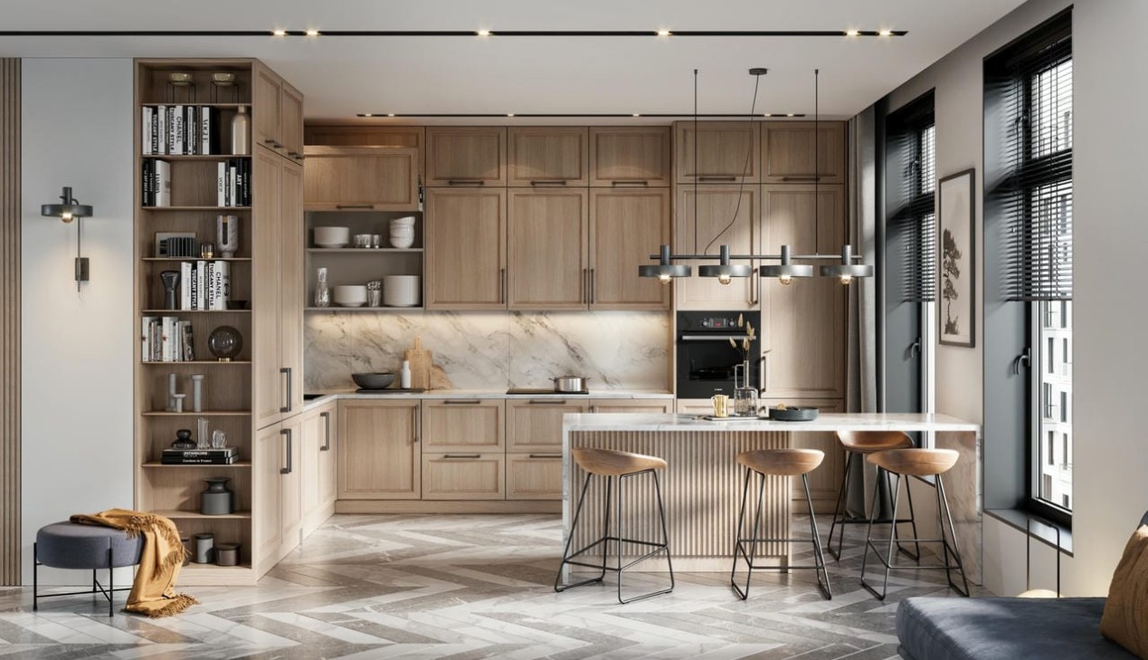 Mẫu tủ bếp gỗ công nghiệp melamine chất lượng