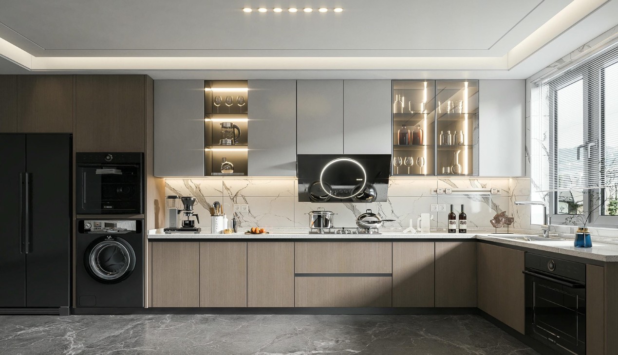 Mẫu tủ bếp gỗ công nghiệp melamine đẹp