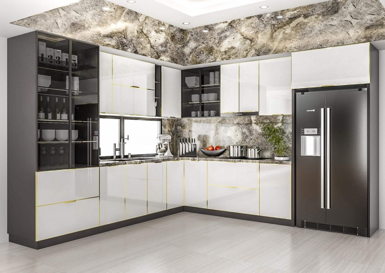 Mẫu tủ bếp hợp kim nhôm cao cấp