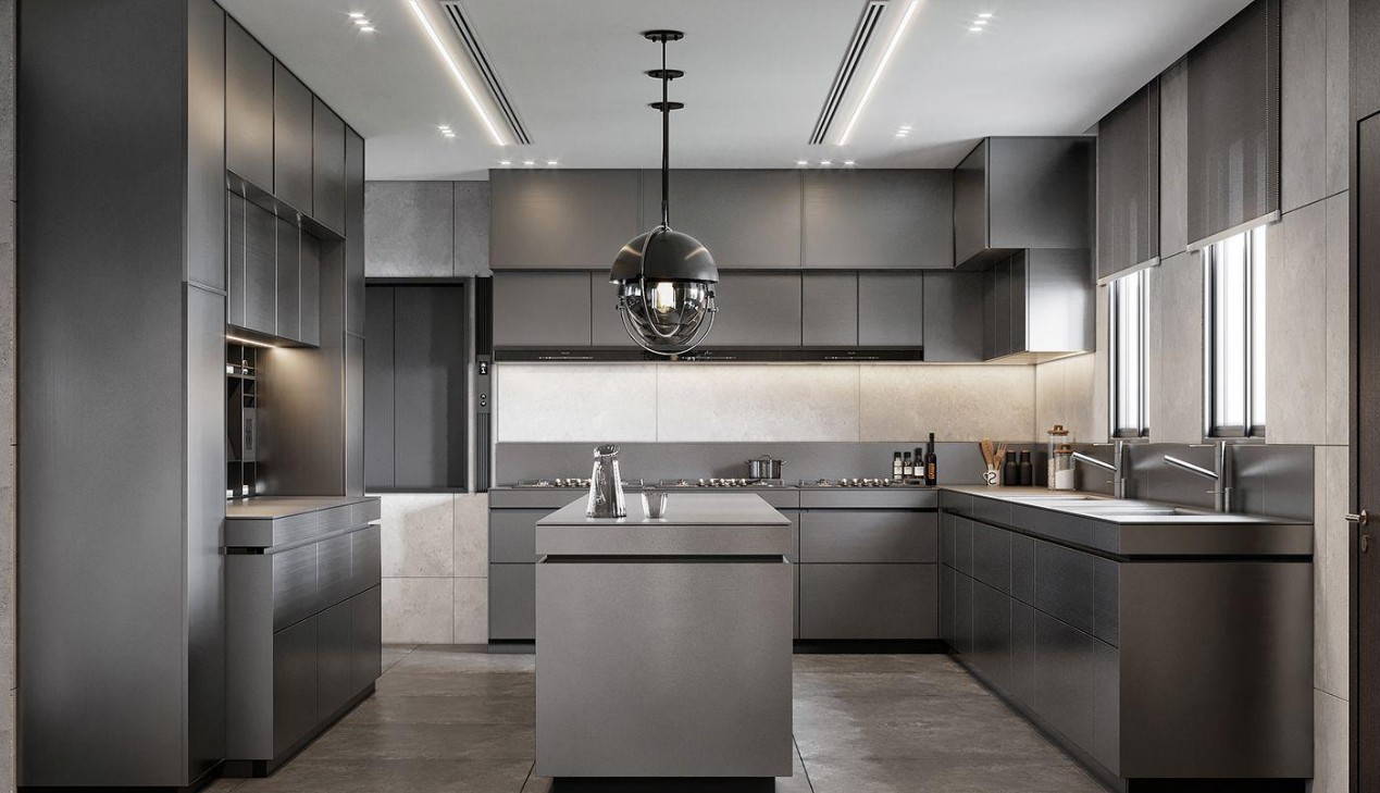 Mẫu tủ bếp Inox cho căn hộ chung cư